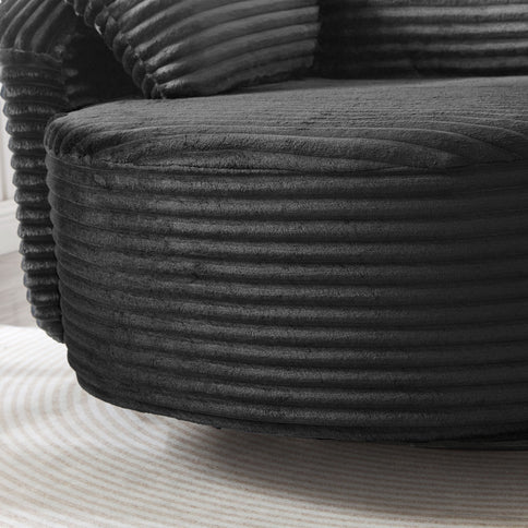 Swivel Accent Barrel Chair With Adjustable Phone Holder, 5 Pillows For Living Room