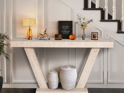 Vintage Distressed Wood Entryway Bench With 2 Tier Storage Cabinet