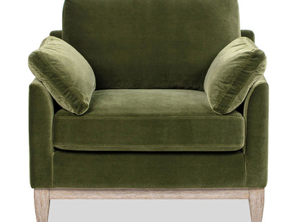 Pasadena - Wide Modern Farmhouse Accent Arm Chair - Olive Green