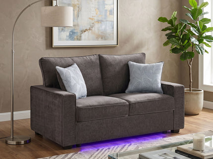 Rita - Loveseat, LED Base Lighting, Cushions And 2 Accent Pillows