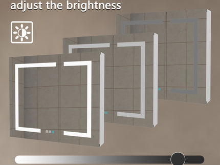 LED Lighted Bathroom Medicine Cabinet With Mirror, Recessed Or Surface LED Medicine Cabinet, Defog, Stepless Dimming, Color Temper Change, Storage Shelves