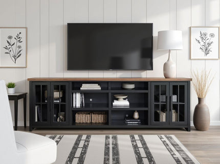 TV Stand Console For TVs Up To 100" - Black / Whiskey