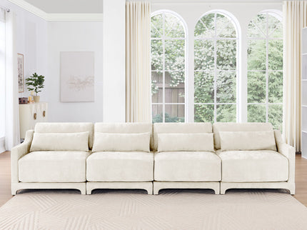 Elegant Sofa With Ergonomic Design And Lumbar Pillows