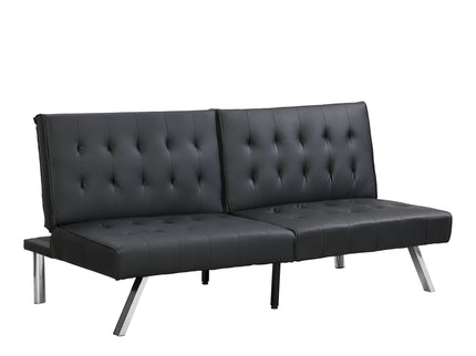 Contemporary Wood Frame Sofa Bed With Stainless Legs - Black
