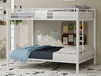 Bunk Bed For Kids, Convertible Frame With Ladders & Guardrail
