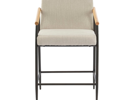 Mid Century Modern Counter Stool Set With Iron Frame