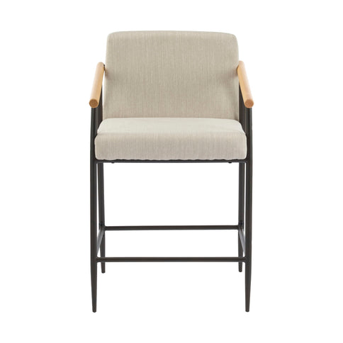 Mid Century Modern Counter Stool Set With Iron Frame