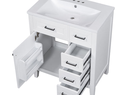 Modern Bathroom Vanity With Sink Combo, 3 Drawers, Undermount Drop-In Sink