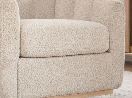 Swivel Upholstered Barrel Chair With Metal Base