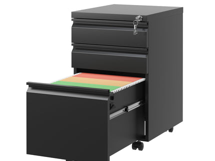 Metal Drawer Mobile File Cabinet With Lock For Home Office Organizer