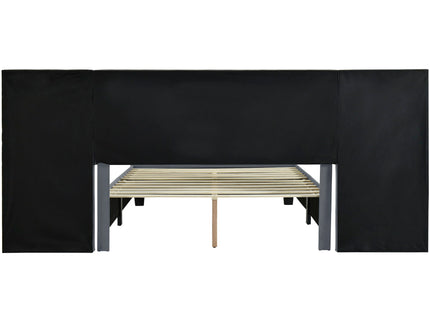 Upholstered Platform Bed With Big Headboard