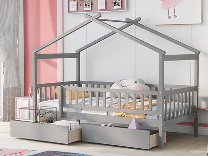 House Bed With 2 Drawers