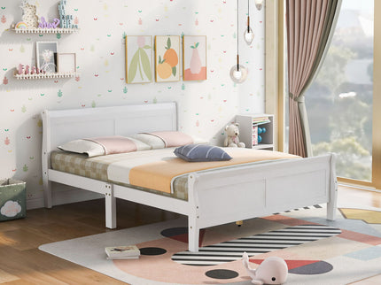 Platform Bed Frame Mattress Foundation Sleigh Bed With Headboard / Footboard / Wood Slat Suppor