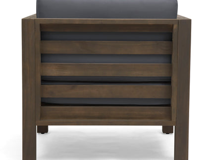 Outdoor Acacia Wood Patio Chair With Fabric Cushion