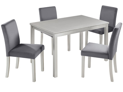 Dining Table Set, Table With A Rectangular Table And Upholstered Chairs