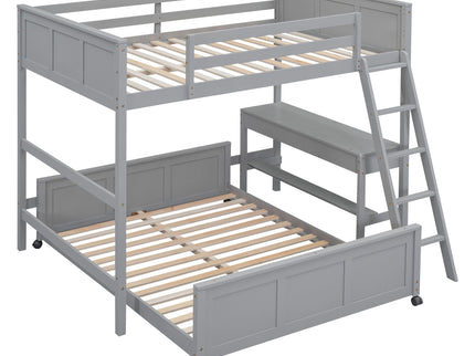 Full Over Full Bunk Bed With Desk
