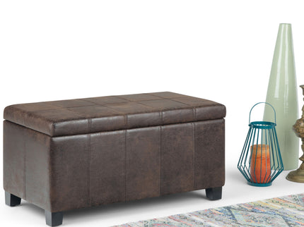 Dover - Storage Ottoman Bench - Distressed Brown