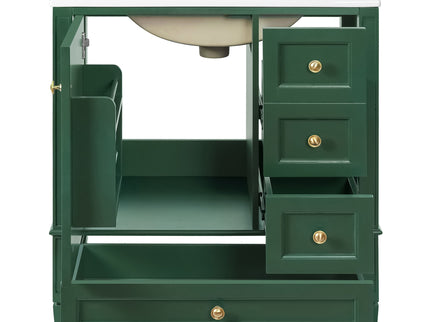 Bathroom Vanity With Sink, 3 Drawer Storage Cabinet