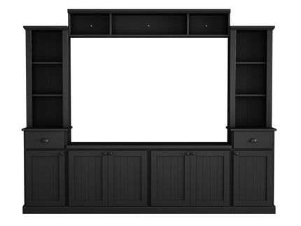 Minimalist Entertainment Wall Unit Set With Bridge For TVs Up To 75"