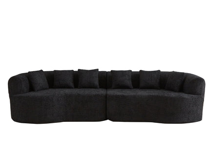 Curved Sectional Sofa With 6 Pillows