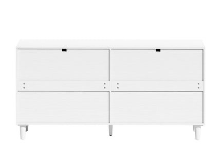 Rattan Dresser With 6 Drawers, Wooden Legs & Metal Handle
