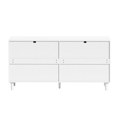 Rattan Dresser With 6 Drawers, Wooden Legs & Metal Handle