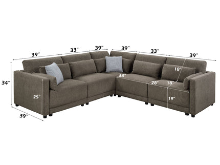 Rylie - Modular Sectional Sofa With Toss Pillows