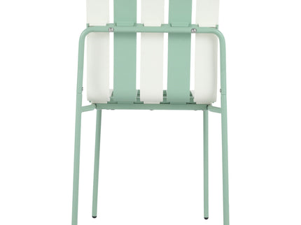 Single Chairs With Color Blocking Design (Set of 4) - Haze Green / White