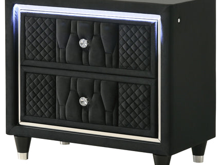 Mika - 2 Drawer LED Nightstand With USB
