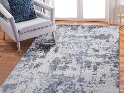 Payas - 6' X 9' Abstract Area Rug - Gray / Denim