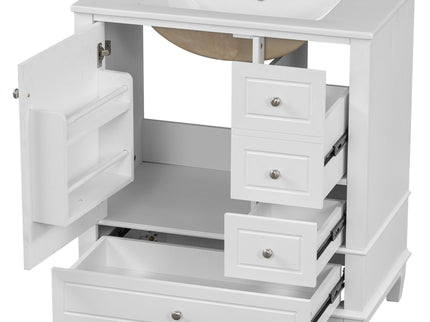 Freestanding Bathroom Vanity With Sink, Soft Close Door, 3 Drawers