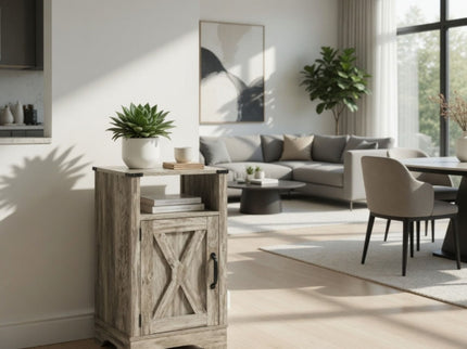 Farmhouse Nightstand, Charging Station & Storage