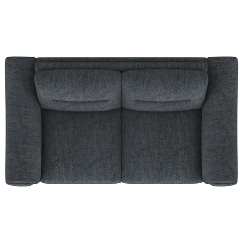 Oberle - Upholstered Sloped Track Arm Loveseat - Charcoal