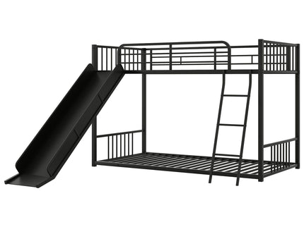 Metal Bunk Bed With Slide, Durable Steel Frame