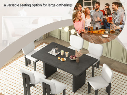 Dining Table Set For 6 With Upholstered Chairs