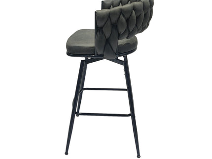 Bar Stool 360 Swivel With Back Footrest