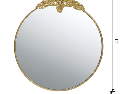 Large Round Wall Mirror With Metal Frame, Circle Accent Mirror For Living Room Bedroom Entryway - Gold