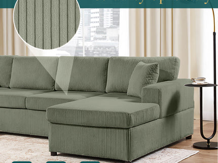Oversized Sectional U-Shaped Sofa With Chaise Lounge And Three Soft Throw Pillows