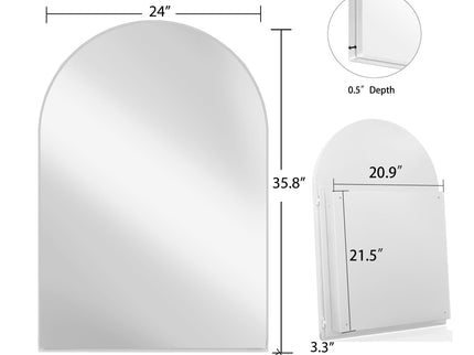 Arched Recessed Medicine Cabinet, Metal Framed Bathroom Wall Cabinet With Mirror And Adjustable Shelves, Wall Mirror With Storage For Bathroom