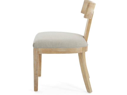 Contemporary Fabric Upholstered Side Dining Chairs Set With Curved Back