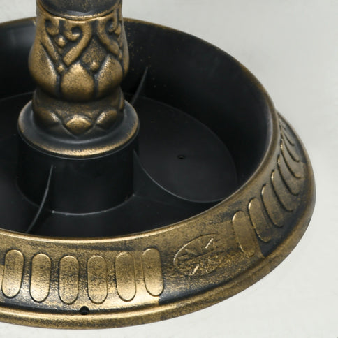 Outsunny - Antique Bird Bath With Pedestal Flower Planter Base, Vintage Style Decorative Birdbath, Bird Feeder Bowl & Planter Decoration Yard Statue - Bronze