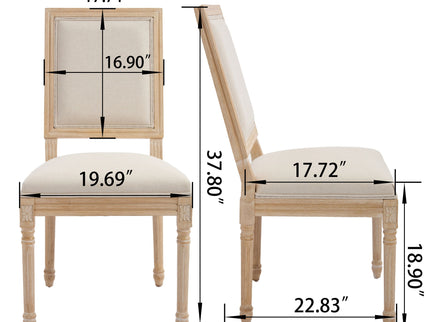 Dining Chairs With Upholstered Square Back (Set of 2)