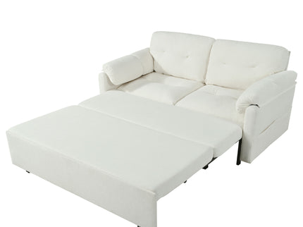 Convertible Pull Out Sofa Bed Queen Size, 3 In 1 With Side Storage