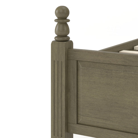 Farmhouse Platform Bed Frame & Tall Upholstered Headboard