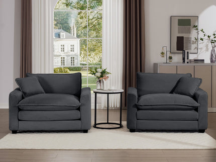 Modern Classic Fabric Single Chair Deep Seat Sofa With Pillow