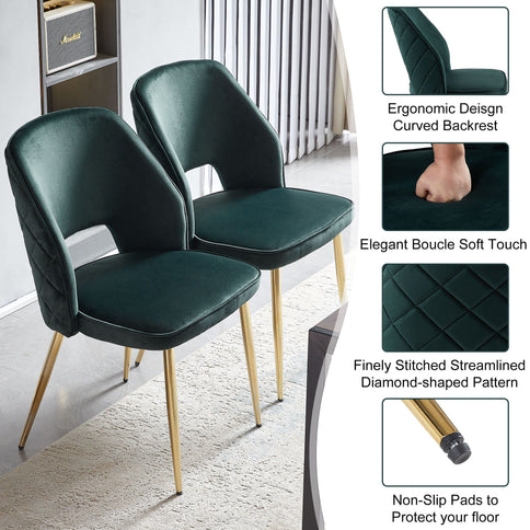 Dining Chairs With Metal Legs And Hollow Back Upholstered Dining Chairs