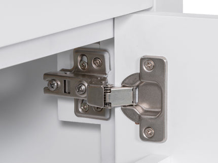 Bathroom Vanity With Ceramic Sink, Modern Single Bathroom Cabinet With 2 Doors And A Shelf, Soft Close Doors