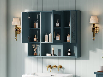Modern Wall Mounted Medicine Cabinet With Adjustable Shelves, Soft Close Doors, High Define Mirror
