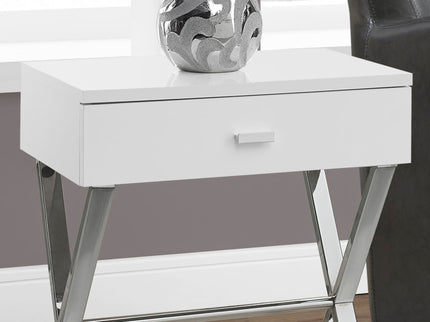 Accent Side X Table, Storage Drawer, Contemporary & Modern
