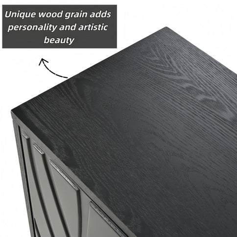 Modern Sideboard Buffet Cabinet With Handleless Press To Open Design With 4 Doors